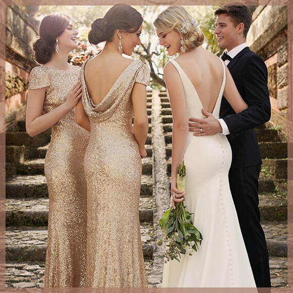 Sold- SORELLA VITA 8718 Rose Gold Sequin Dress - Picture 2 of 8